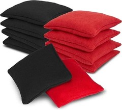 8-Pack Cornhole Bean Bags – 4 Black & 4 Red for Outdoor Games and Events