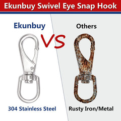 Swivel Eye Snap Hooks, 304 Stainless Steel Heavy Duty 2.7 Inch 3.5 Inch Spring H