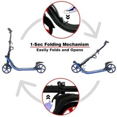 8 inch Large Wheel Kick/Push Scooter for Adults Teens Easy Folding w/ Suspension