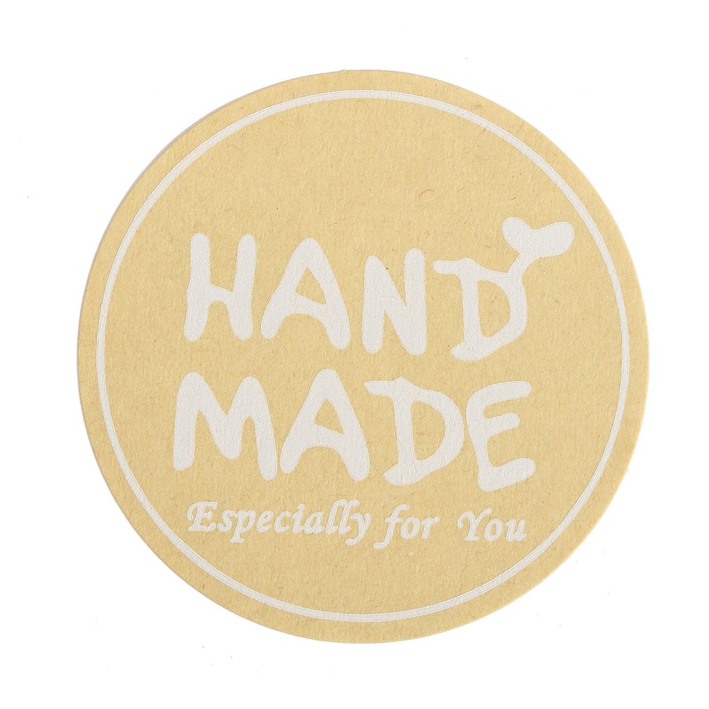 500 Natural 2″ Round Self Adhesive Handmade Especially For You STICKERS DIY