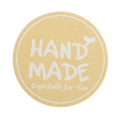 500 Natural 2″ Round Self Adhesive Handmade Especially For You STICKERS DIY
