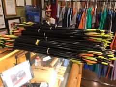 Target archery arrows. 30”; 50-60lbs. Good practice arrows.