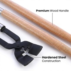 34″ Heavy Duty Animal Hoof Trimmer With Wooden Handle And 5″ Black Cutting Head