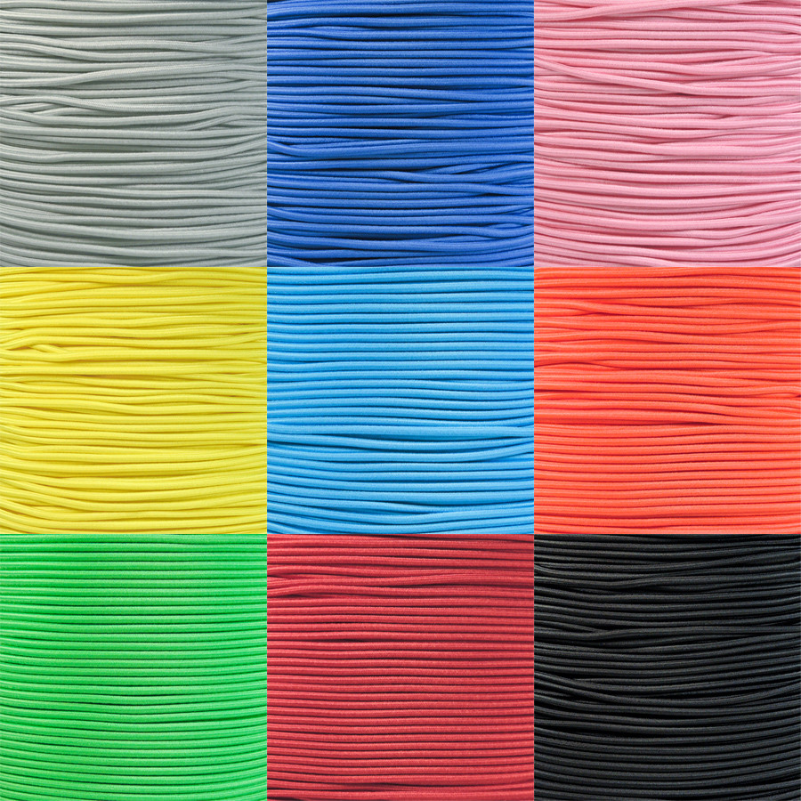 Reflective Shock Cord 1/8″ Diameter Elastic Bungee Cord in Various Colors
