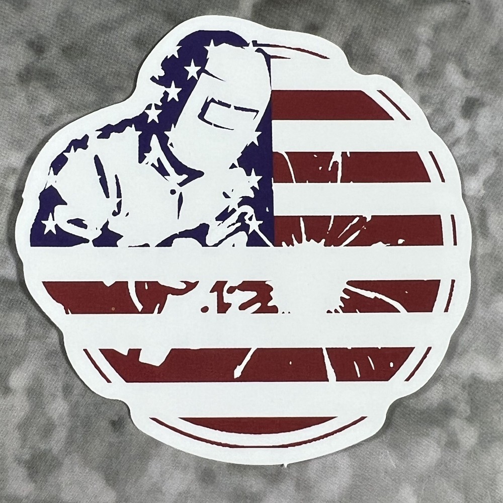 Welder Welding Helmet 2.5″ Sticker #47 United States Flag Retro