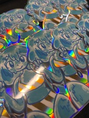 Slime Girl STICKER Holographic Glossy Monster Girl – ACEO sized – by PopcatArt