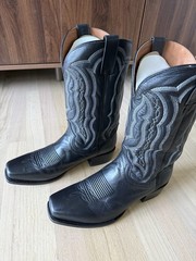Dan Post Boots Black Leather Western Cowboy Pull-On Boots – Cowboy Western Style