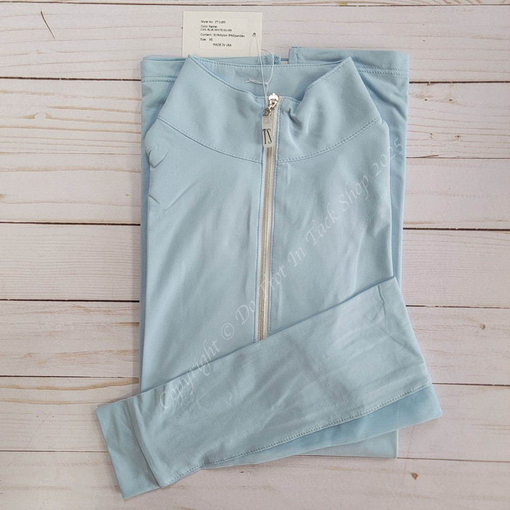 Tailored Sportsman ICEFIL Long Sleeve Ziptop Shirt – Cool Blue/White/Silver