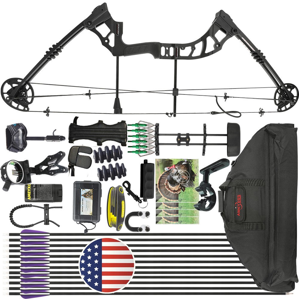 Compound Bow Arrow Set 0-70lbs Adjustable Archery Bow Hunting Shooting 320fps US