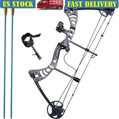Adjustable Compound Bow 19-29in Draw Length 11-55lbs 296FPS Kit W/ Arrows New