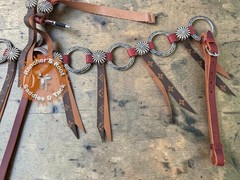 Western Leather Tack Set For Horse | Silver Ring Tack Set With Fringe