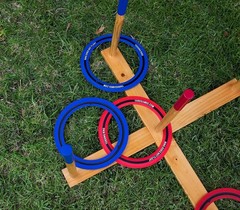 Giant Ring Toss Game with Wood Target & Soft-Touch Rings for Backyard Fun
