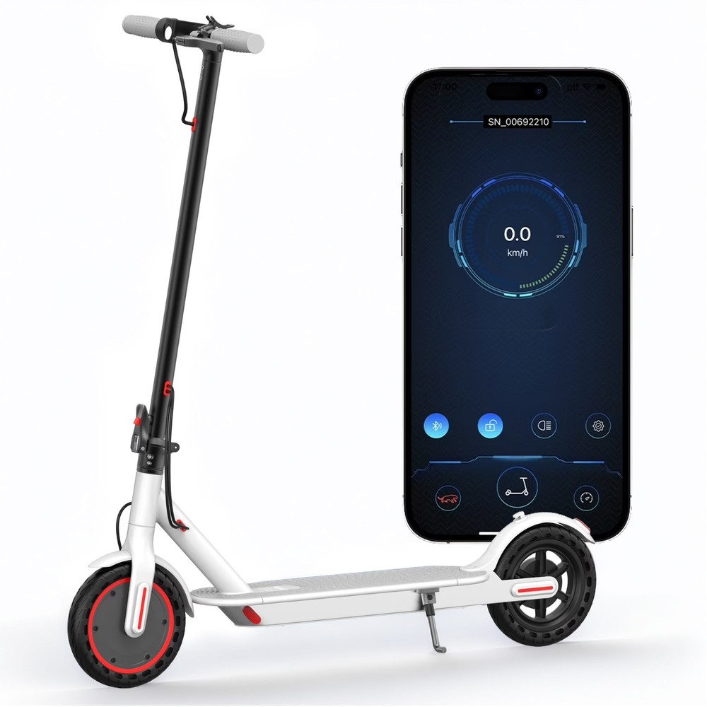 AOVOPRO White 350W 8.5′ Foldable Electric Scooter for Adults & Teens 21Miles