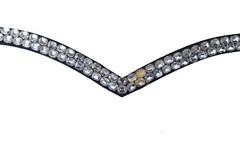 Classic Double-row high-shine clear rhinestones crystal browband V-shaped .