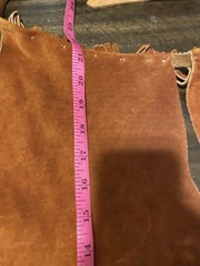 Vintage 70s/80s Kids Real Leather Western Cowboy Chaps With Fringe 21″