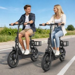 Adults Electric Scooter with Seat,Dual Suspension,500W motor 22MPH 27Miles Range