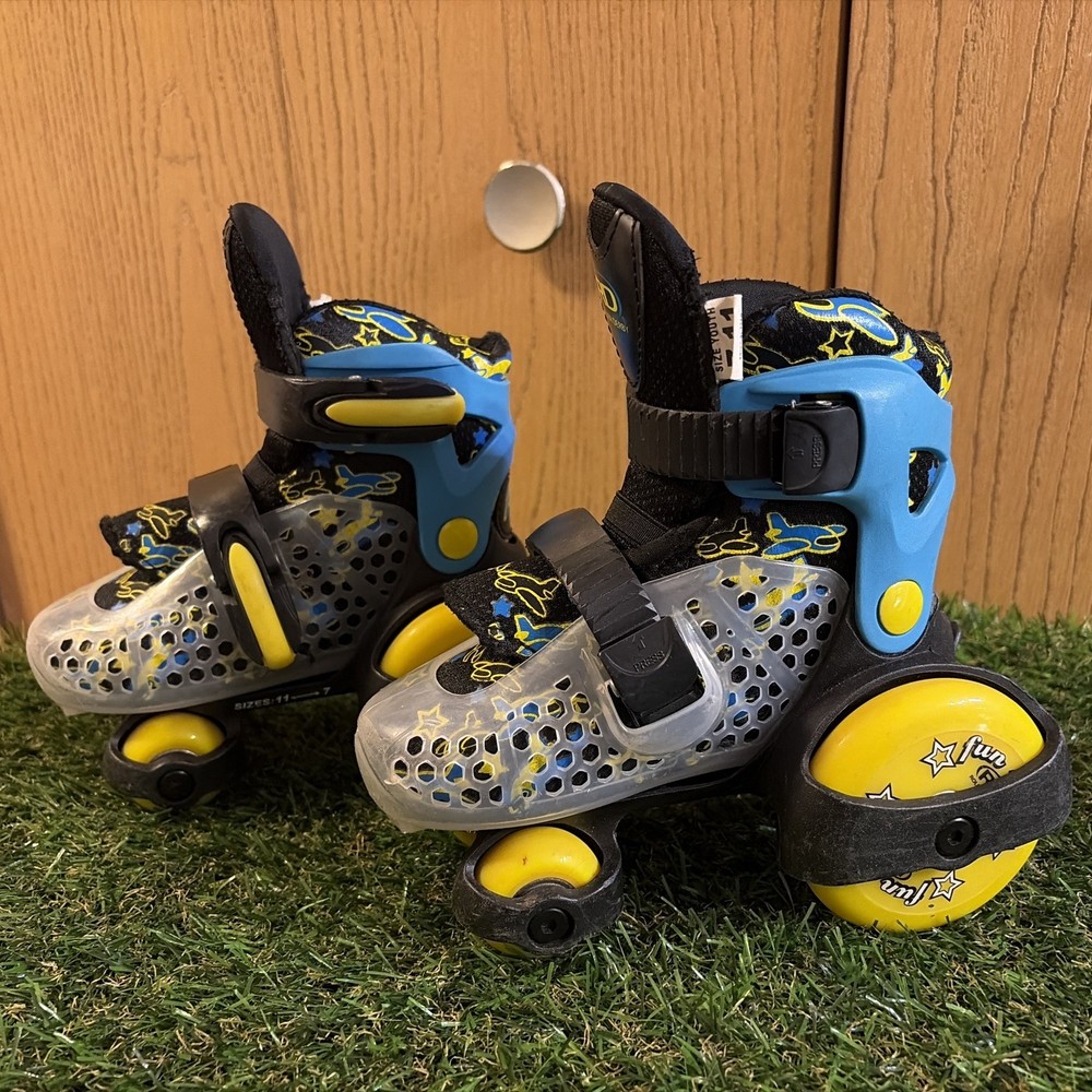 Roller Derby Unisex Kids Fun Roll Blue Adjustable Roller Skates Sz 7-11 W/brakes