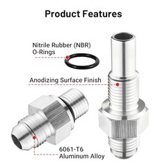 6AN Male Flare to 1/4″ NPSM Fitting, 4L80E Transmission Cooler Line AN