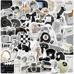 Aesthetic Stickers Black and White Sticker Pack 60PCS, Y2K Sticker for Laptop