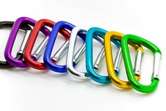 3″ Aluminum Carabiner D Shape Buckle Pack, Keychain Clip, Spring Snap Key Chain