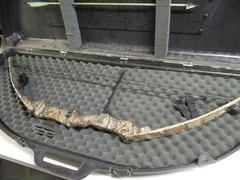 Vintage Bear Kodiak 2 Camo Compound Bow with Case and Arrows