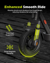 Electric Scooter Adults, 19 Miles Range,10″ Tires,Commuter, APP & Shock Absorber