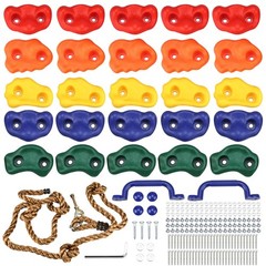 Yaegoo 25pcs Rock Climbing Holds, Rock Climbing Holds with Climbing Rope and …