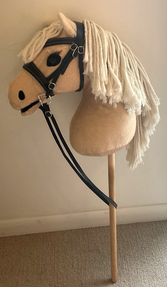 Lemieux Hobby Horse “Popcorn” With Black Show Bridle, Slightly Used