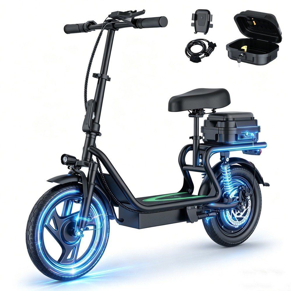 AOVOPRO Electric Scooter Adults 22MPH 28Miles Range 14» 750W E-Scooter w/Seat