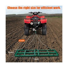 72″ Width Driveway Drag, Drag Harrow Driveway, Grader Landscape Power Rake Le…