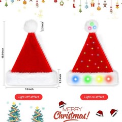 LED Light Up Christmas Santa Hat for Adult Women Men Holiday Xmas Headwear wi…