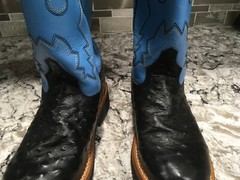 Smoky Mountain Cowboy Boots Blue animal print design size 6.5
