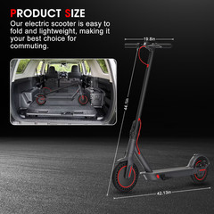 OBX Electric Scooter Adults 350W 18MPH 16Mi 8.5″ Foldable Dual Brake App