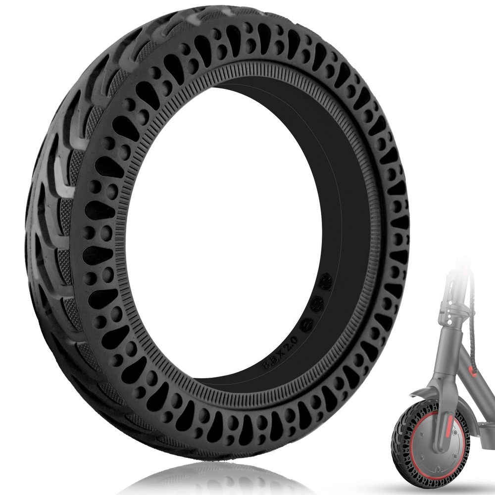 Felixstory 8.5×2.0 Inch Solid Tire, 50/75-6.1 8 1/2×2 8.5×2.0, black 1pc