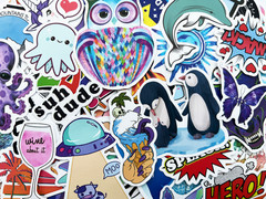 1000 Random Bulk Sticker Bomb Lot Fun Variety Pack Luggage Skateboard Decals