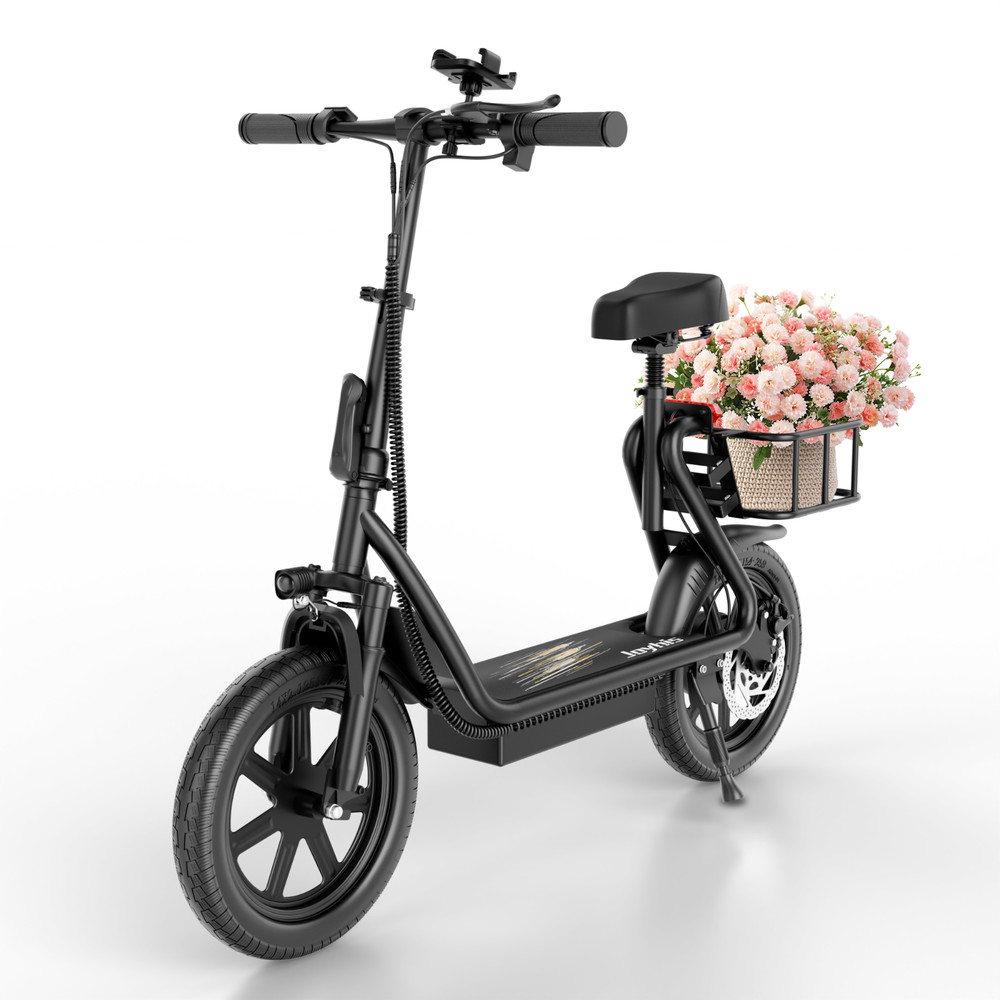 Electric Scooter with Seat for Adults 500W Motor E Scooter W/ Rear Box 14″ Tire