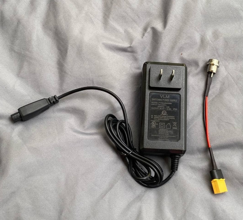 25.2V Lithium Ion Battery Charger with XT60 Connector Adapter Output DC 29.4V 2A