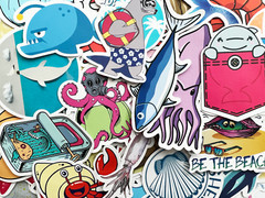 100 Cartoon Kids Ocean Marine Life Stickers Aquatic Journal Skin Lot Bulk Decals