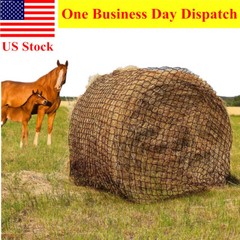 5×5 ft Round Bale Hay Net for Horses & Livestock – Slow Feeder Hay Nets Black