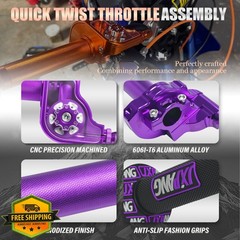 JXPANG Quick Twist Throttle Purple Type B Grips Cable