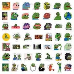 Mix 10/50 PCs Pepe the Frog MEME Cartoon Anime Luggage Sticker-No Duplicate