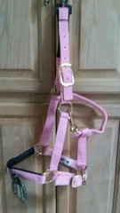 Weaver Pink Foam Rubber Padded Adjustable Chin & Throat Snap Nylon Halter Small
