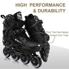 Professional Inline Skates for Men Women,Beginner Unisex, Black