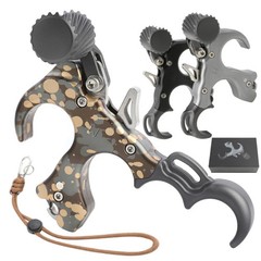 Archery Compound Bow Adjustable Release Aids 3 Finger Thumb Trigger Target Hunt
