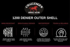 Challenger 1200D Turnout Waterproof Rain Light-Weight Sheet Plaid Horse Blanket