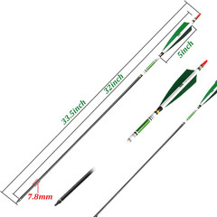 12x 30″/32″ Carbon Arrows Turkey Feather Spine 500 Hunting Compound Recurve Bow