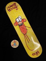 RARE Enjoi Caswell Berry Monkey Cartoon Scribble Skateboard Deck Vintage