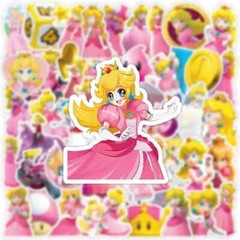 50 Pcs Princess Peach Stickers, Waterproof Stickers For Water Bottles Laptop For