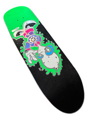 New Deal John Montesi Alien Neon R7 Skateboard Deck Old School Shape