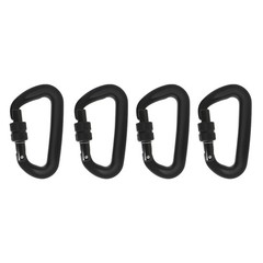 Heavy Duty 12 KN 4 Pack D-Shaped Locking Carabiners Clip Aviation Aluminum
